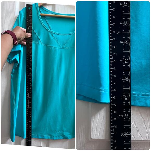 Livi New UPF 50+ Moisture Wicking Aqua Blue Short Sleeve Top Size Size 14/16 Gym - Picture 9 of 12